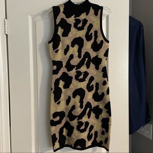 Leopard print sweater dress